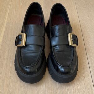 Zara Platform Black Loafers